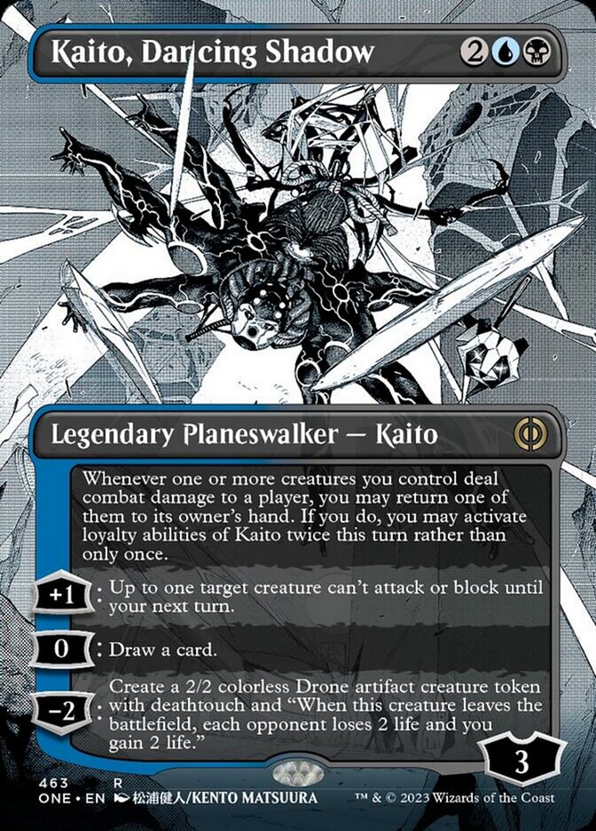 Kaito, Dancing Shadow (Borderless Manga Step-and-Compleat Foil) [Phyrexia: All Will Be One] | Odin's Place