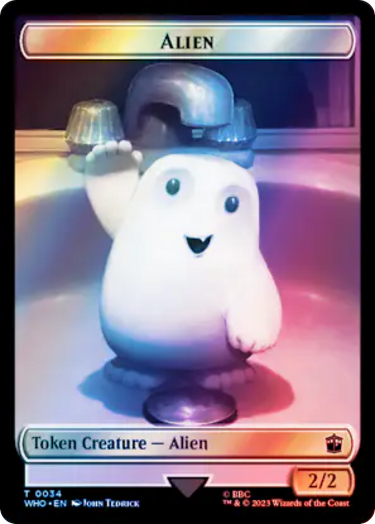 Alien // Cyberman Double-Sided Token (Surge Foil) [Doctor Who Tokens] | Odin's Place