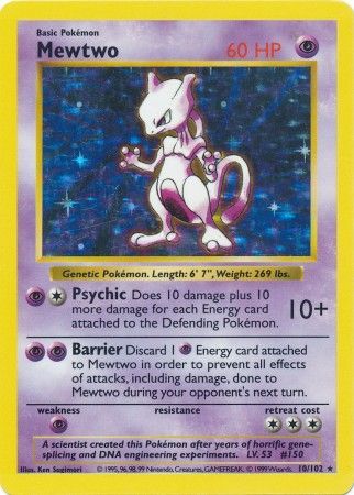 Mewtwo (10/102) [Base Set Shadowless Unlimited] | Odin's Place