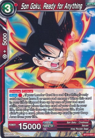 Son Goku, Ready for Anything (BT12-006) [Vicious Rejuvenation] | Odin's Place
