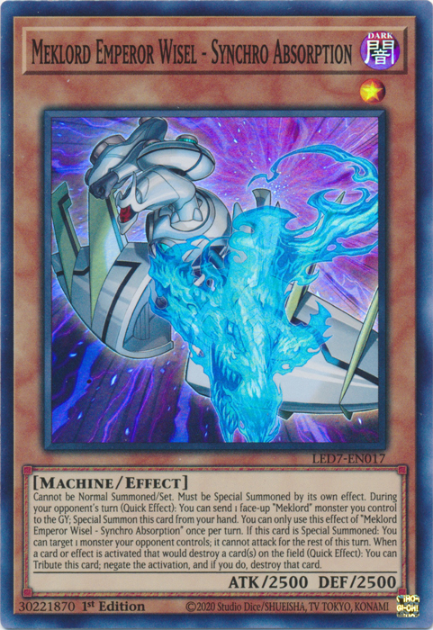 Meklord Emperor Wisel - Synchro Absorption [LED7-EN017] Super Rare | Odin's Place