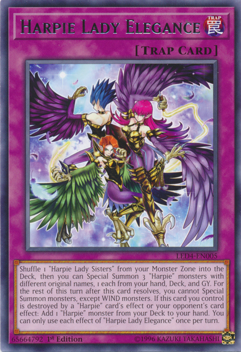 Harpie Lady Elegance [LED4-EN005] Rare | Odin's Place