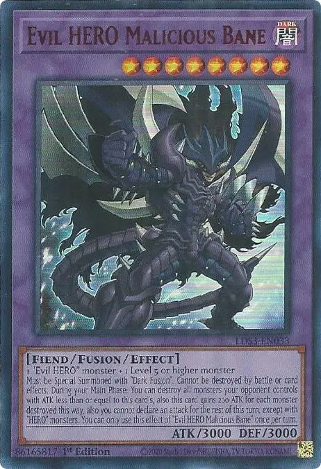 Evil HERO Malicious Bane (Red) [LDS3-EN033] Ultra Rare | Odin's Place