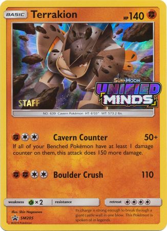 Terrakion (SM205) (Staff Prerelease Promo) [Sun & Moon: Black Star Promos] | Odin's Place