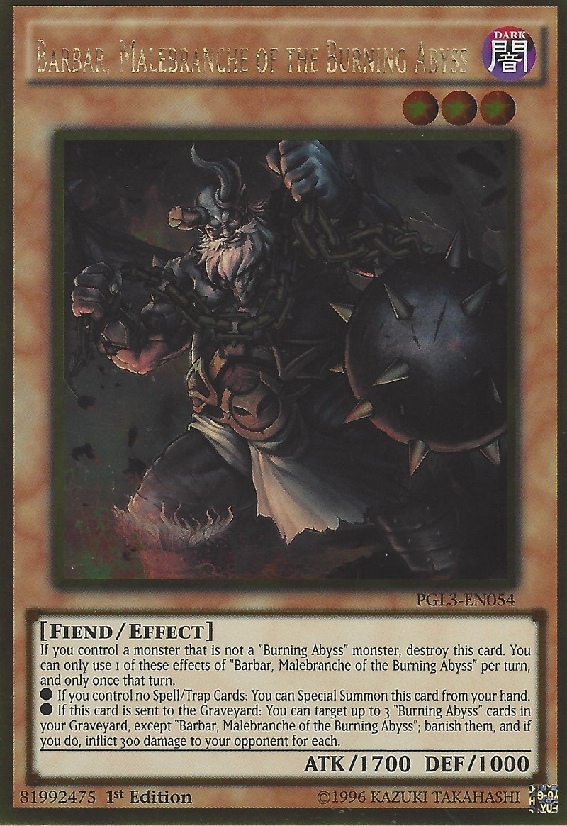 Barbar, Malebranche of the Burning Abyss [PGL3-EN054] Gold Rare | Odin's Place
