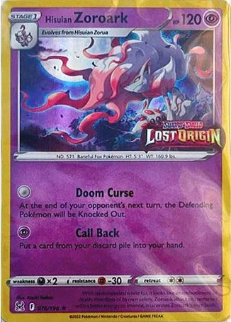 Hisuian Zoroark (076/196) (Lost Origin Stamp) [Sword & Shield: Lost Origin] | Odin's Place