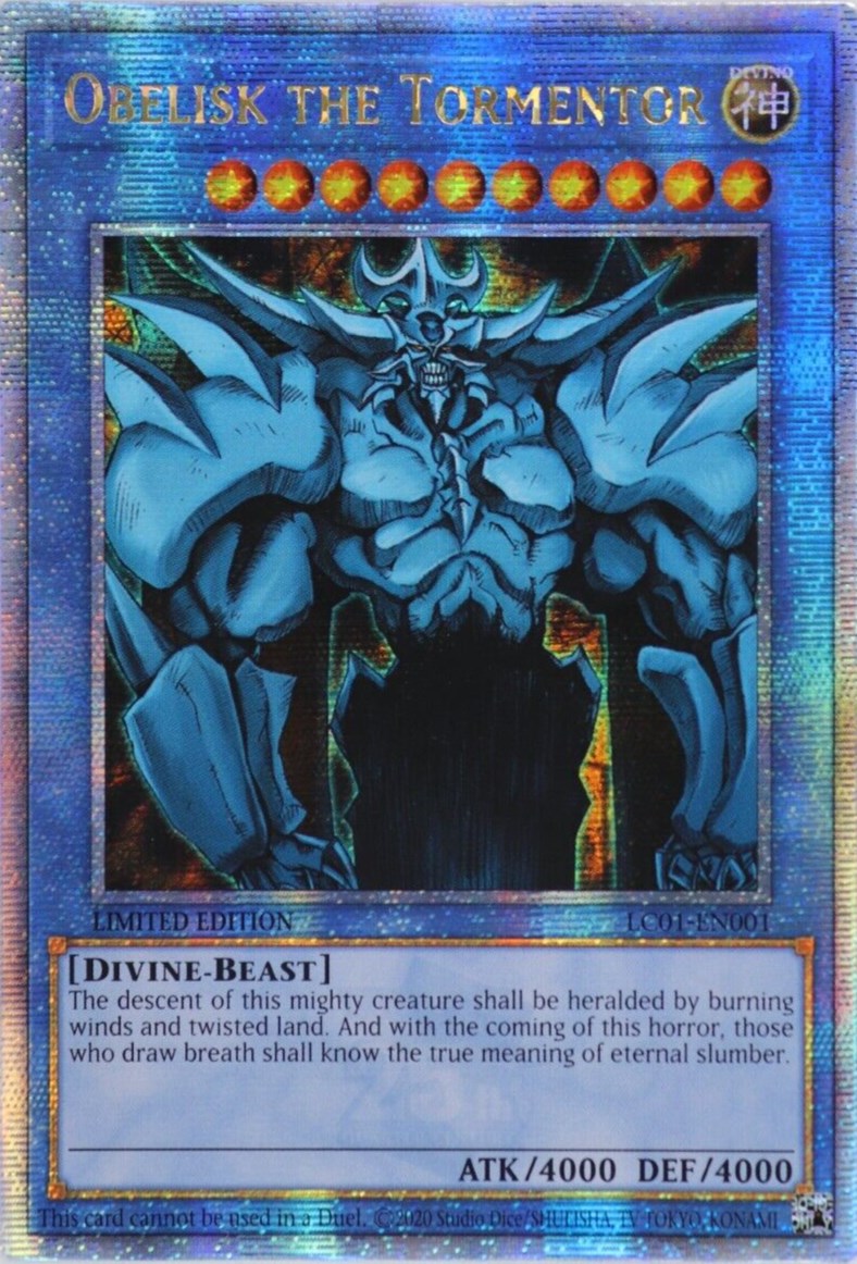 Obelisk the Tormentor (25th Anniversary) [LC01-EN001] Quarter Century Secret Rare | Odin's Place