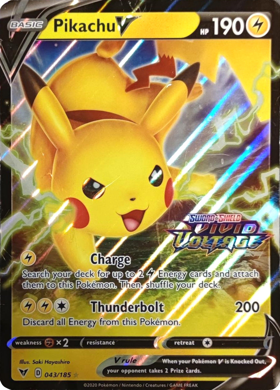 Pikachu V (043/185) (Vivid Voltage Stamp) [Sword & Shield: Vivid Voltage] | Odin's Place
