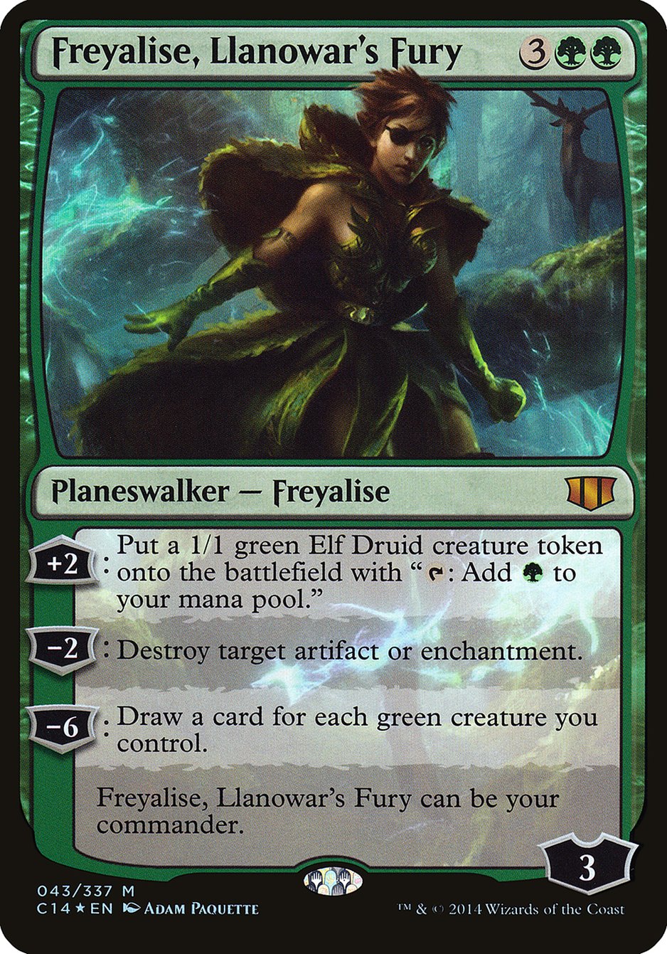 Freyalise, Llanowar's Fury (43) (Oversized) [Commander 2014 Oversized] | Odin's Place