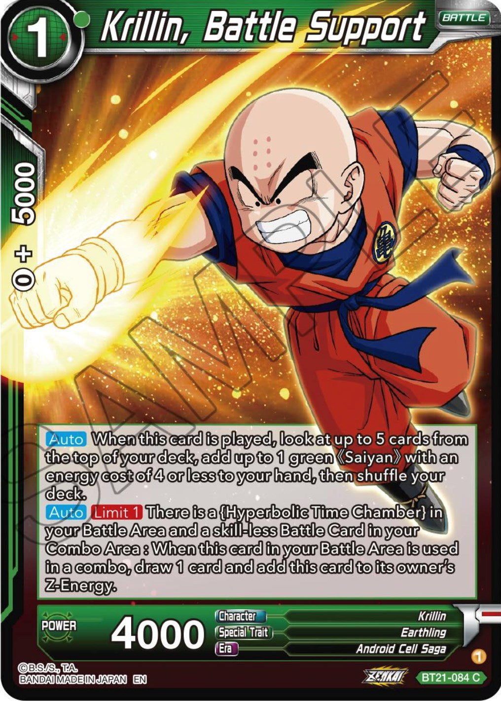 Krillin, Battle Support (BT21-084) [Wild Resurgence] | Odin's Place