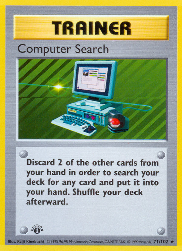 Computer Search (71/102) (Shadowless) [Base Set 1st Edition] | Odin's Place