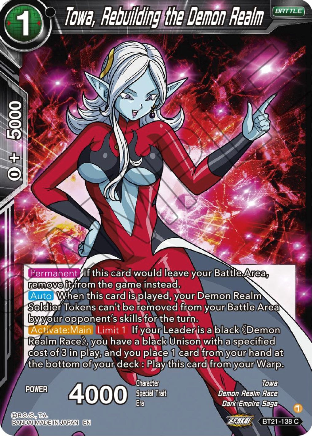 Towa, Rebuilding the Demon Realm (BT21-138) [Wild Resurgence] | Odin's Place