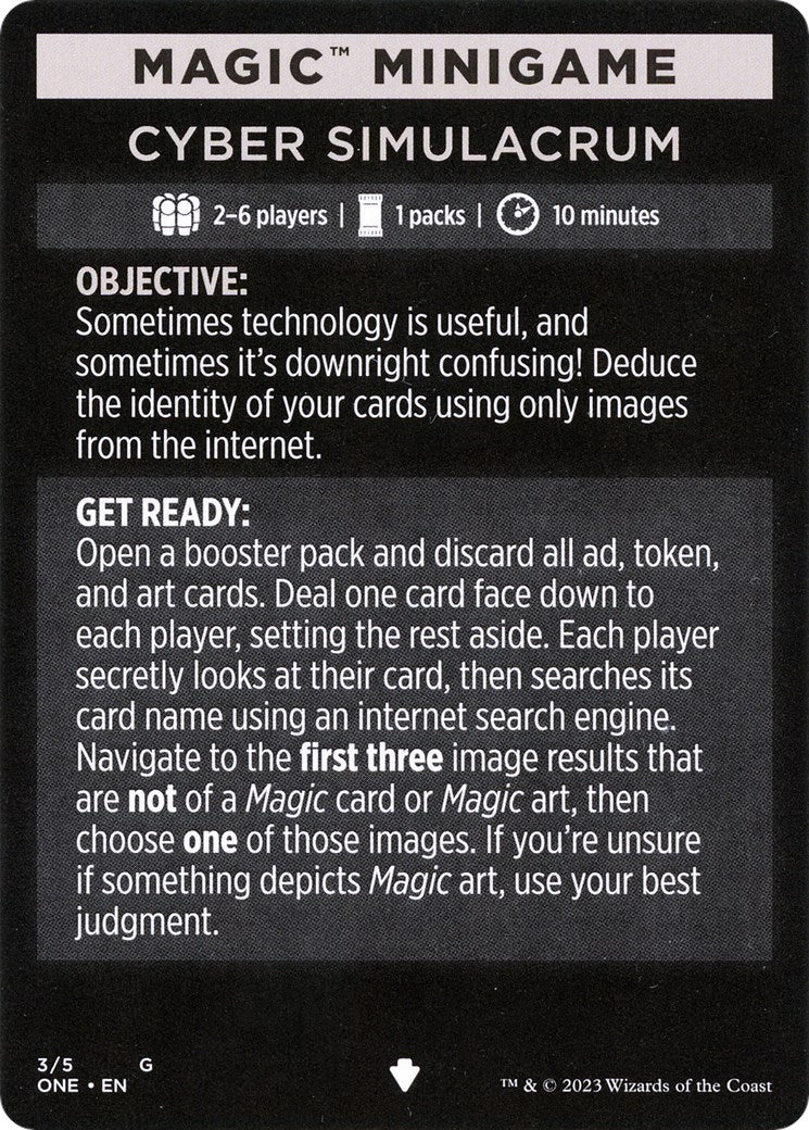 Cyber Simulacrum (Magic Minigame) [Phyrexia: All Will Be One Minigame] | Odin's Place