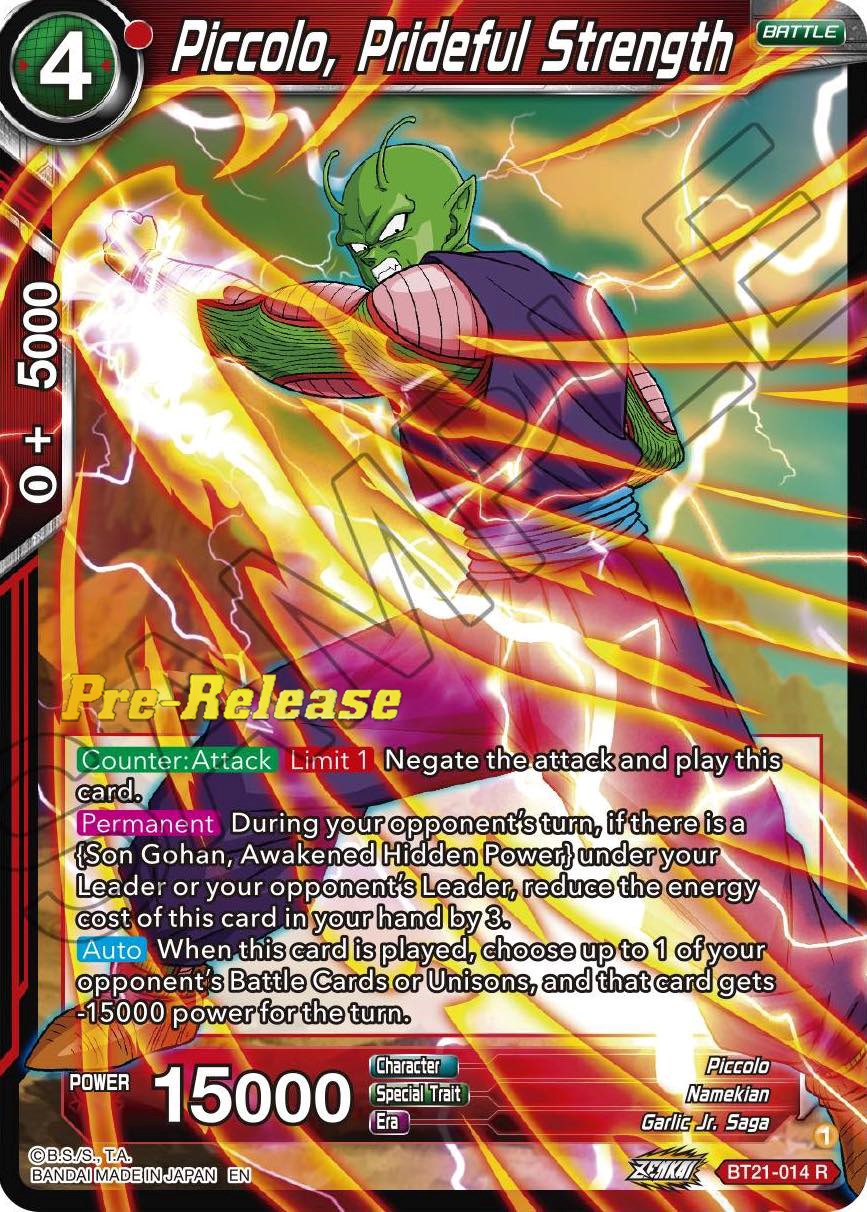 Piccolo, Prideful Strength (BT21-014) [Wild Resurgence Pre-Release Cards] | Odin's Place