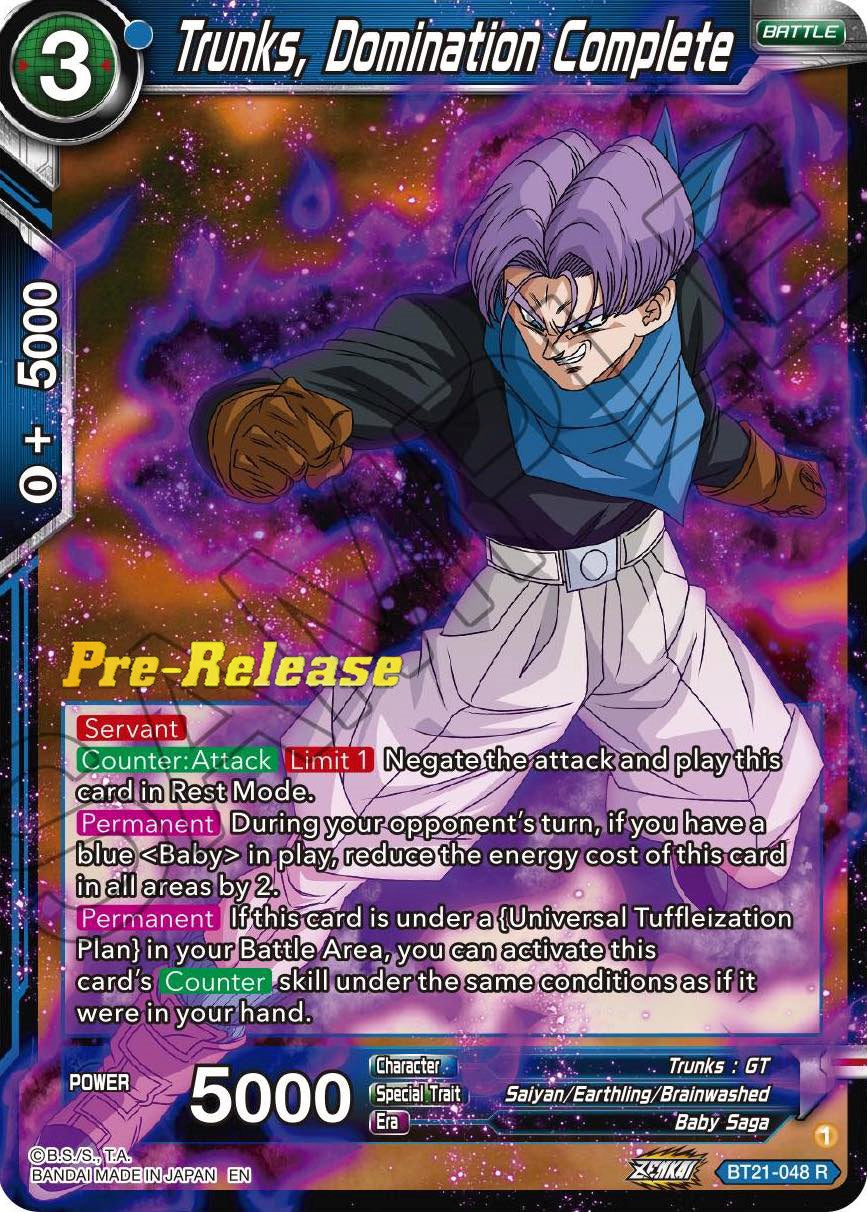 Trunks, Domination Complete (BT21-048) [Wild Resurgence Pre-Release Cards] | Odin's Place