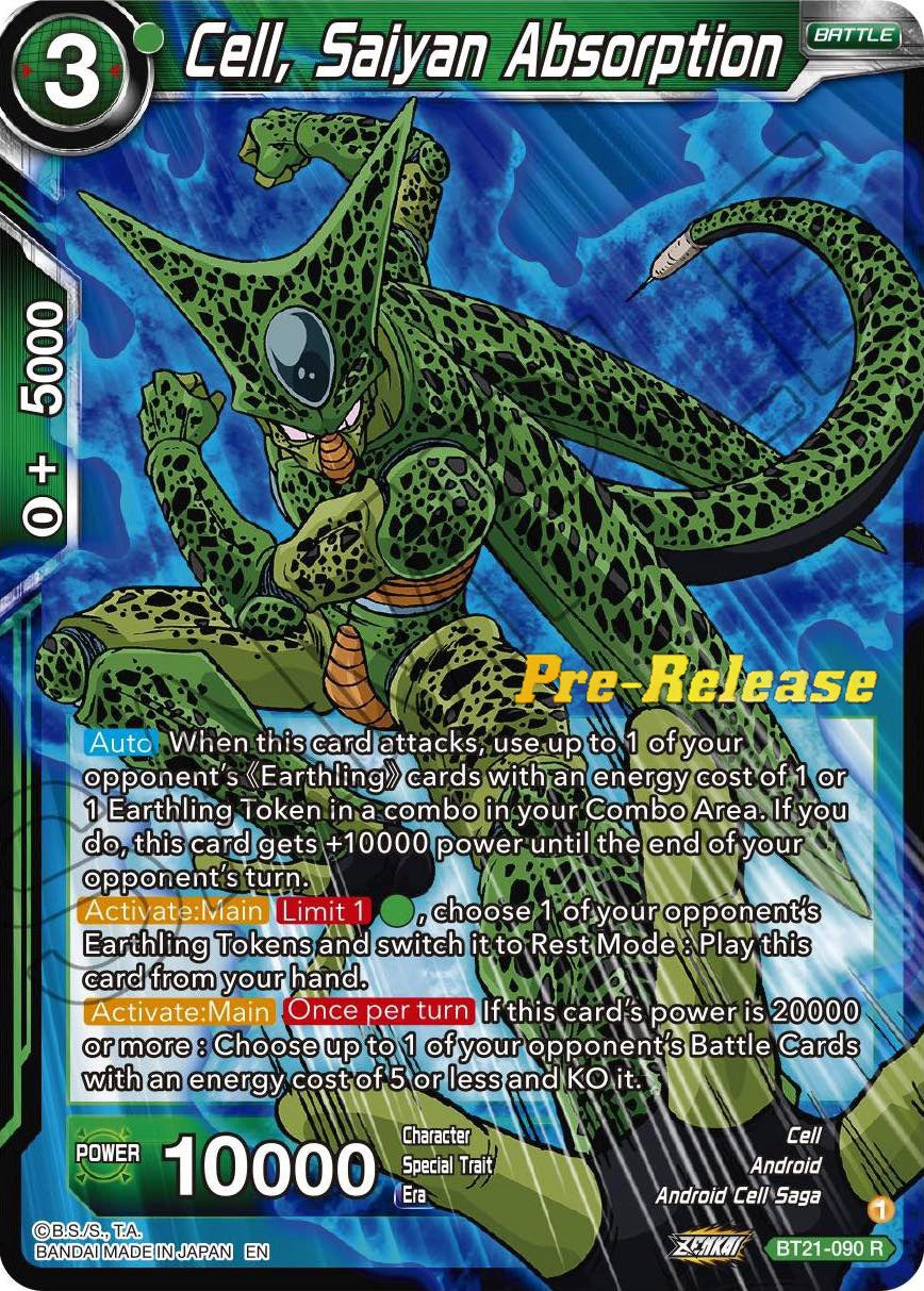 Cell, Saiyan Absorption (BT21-090) [Wild Resurgence Pre-Release Cards] | Odin's Place