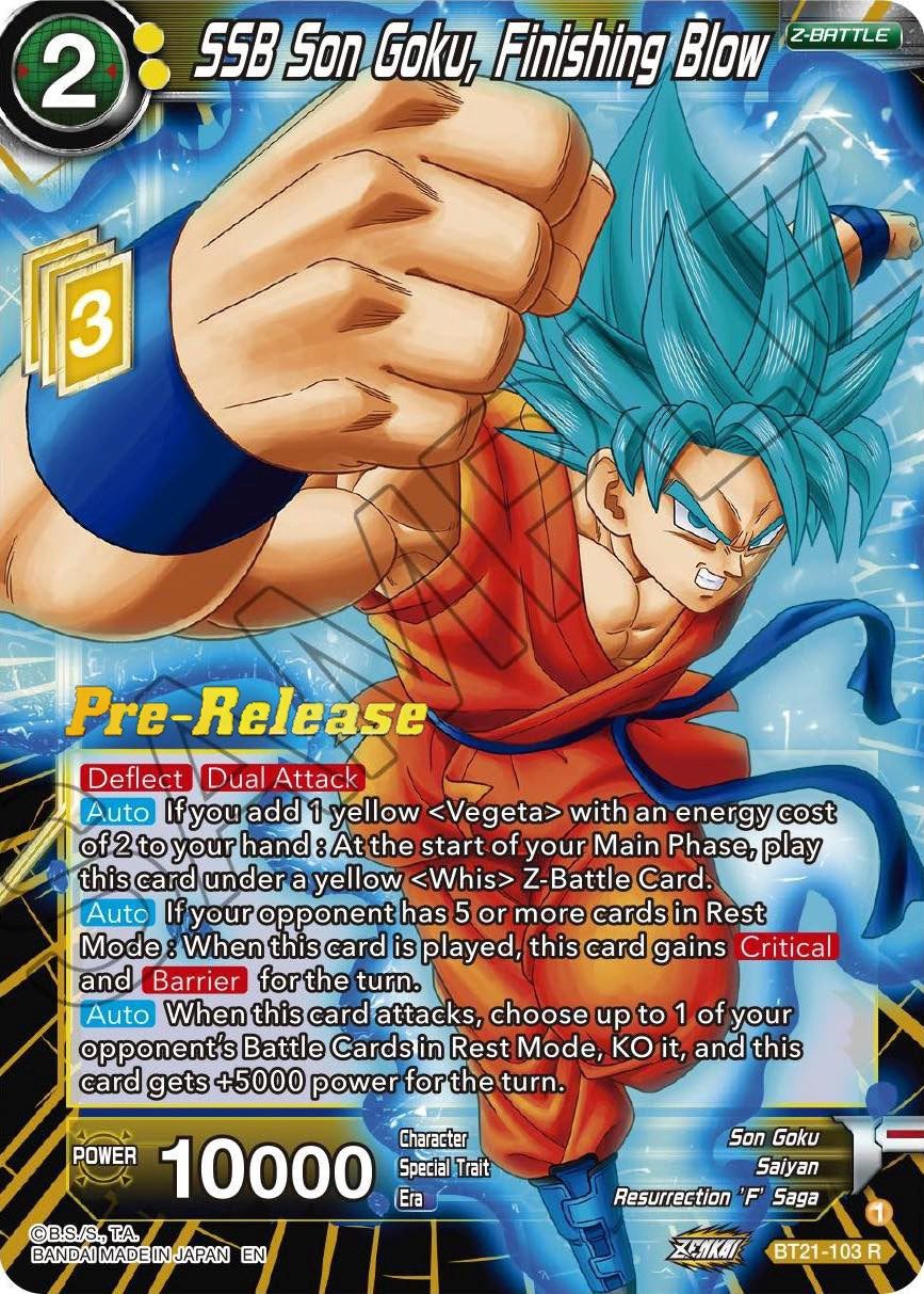 SSB Son Goku, Finishing Blow (BT21-103) [Wild Resurgence Pre-Release Cards] | Odin's Place