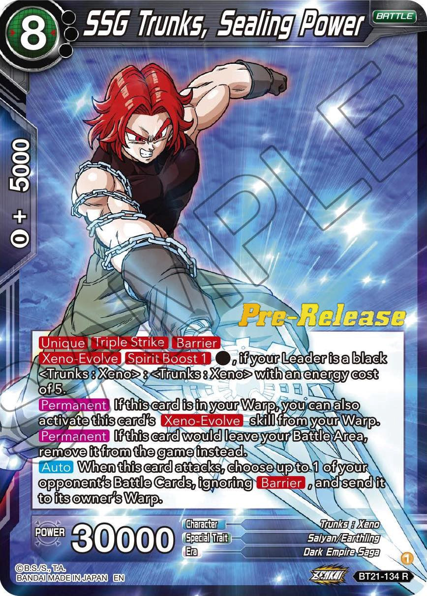 SSG Trunks, Sealing Power (BT21-134) [Wild Resurgence Pre-Release Cards] | Odin's Place