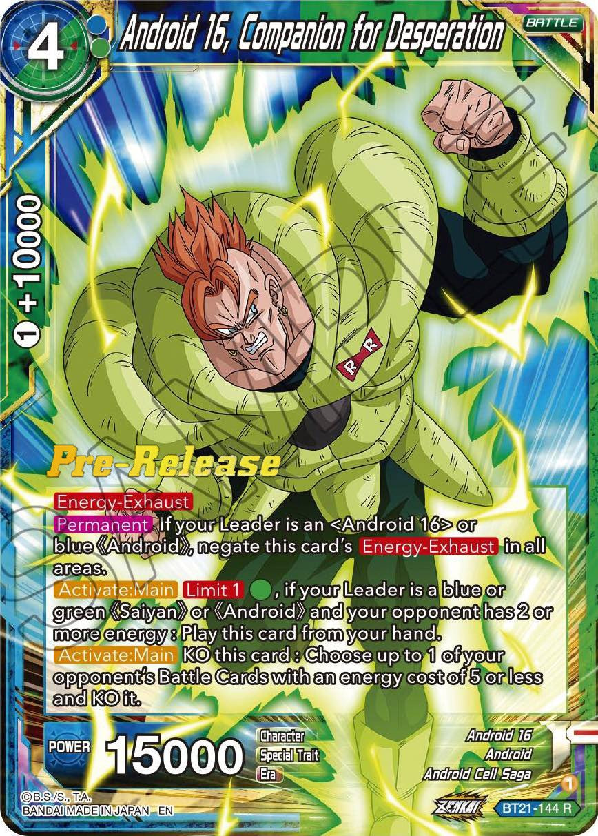 Android 16, Companion for Desperation (BT21-144) [Wild Resurgence Pre-Release Cards] | Odin's Place