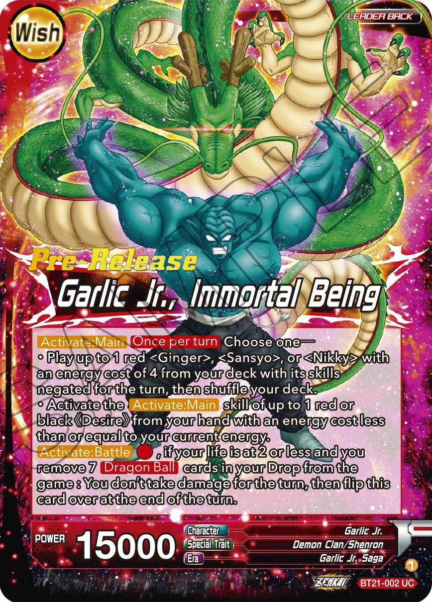 Garlic Jr. // Garlic Jr., Immortal Being (BT21-002) [Wild Resurgence Pre-Release Cards] | Odin's Place