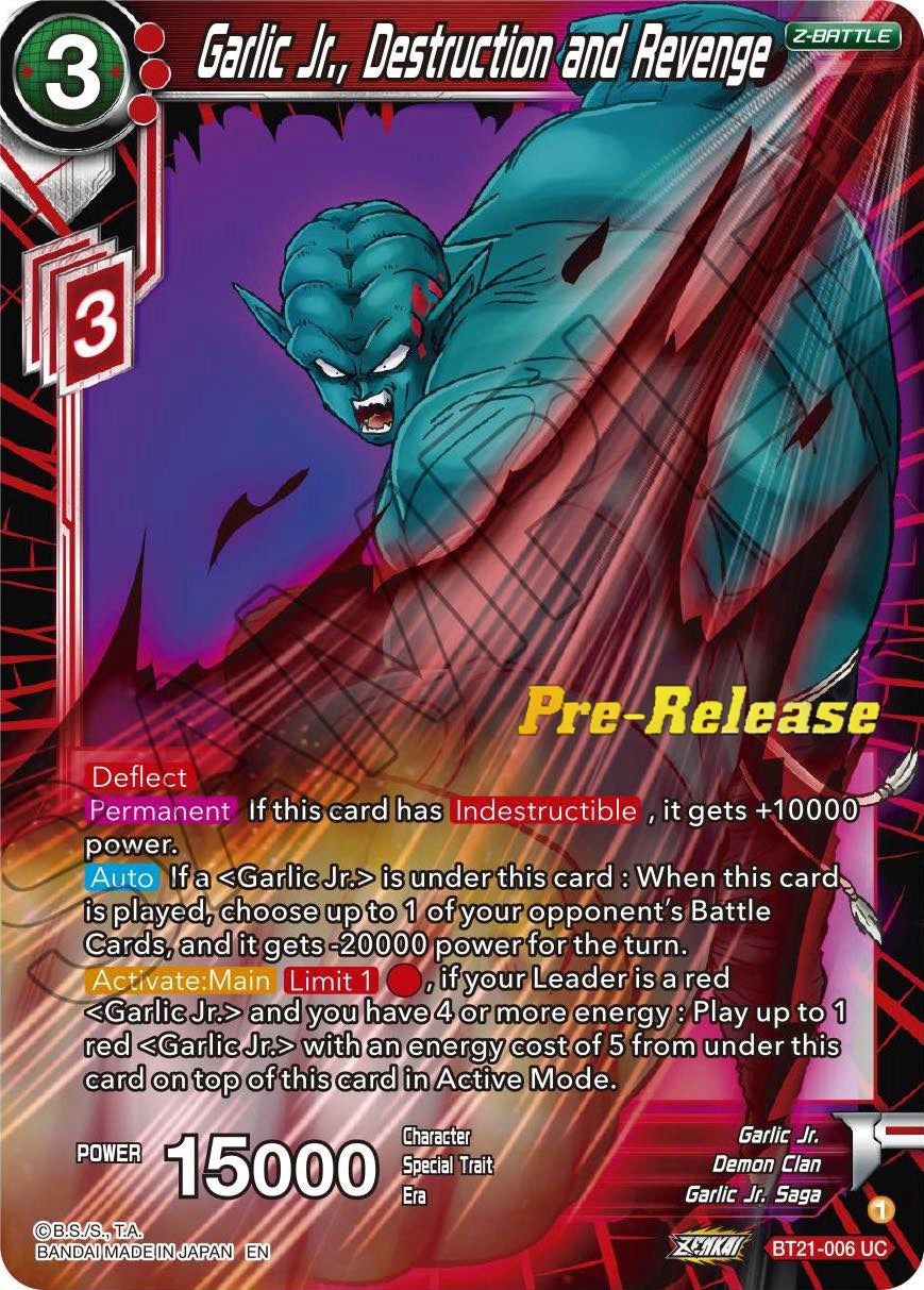Garlic Jr., Destruction and Revenge (BT21-006) [Wild Resurgence Pre-Release Cards] | Odin's Place