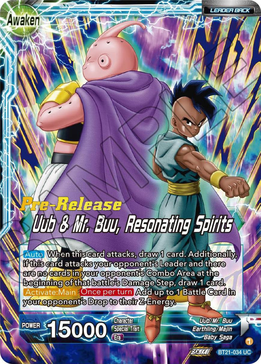 Uub // Uub & Mr. Buu, Resonating Spirits (BT21-034) [Wild Resurgence Pre-Release Cards] | Odin's Place