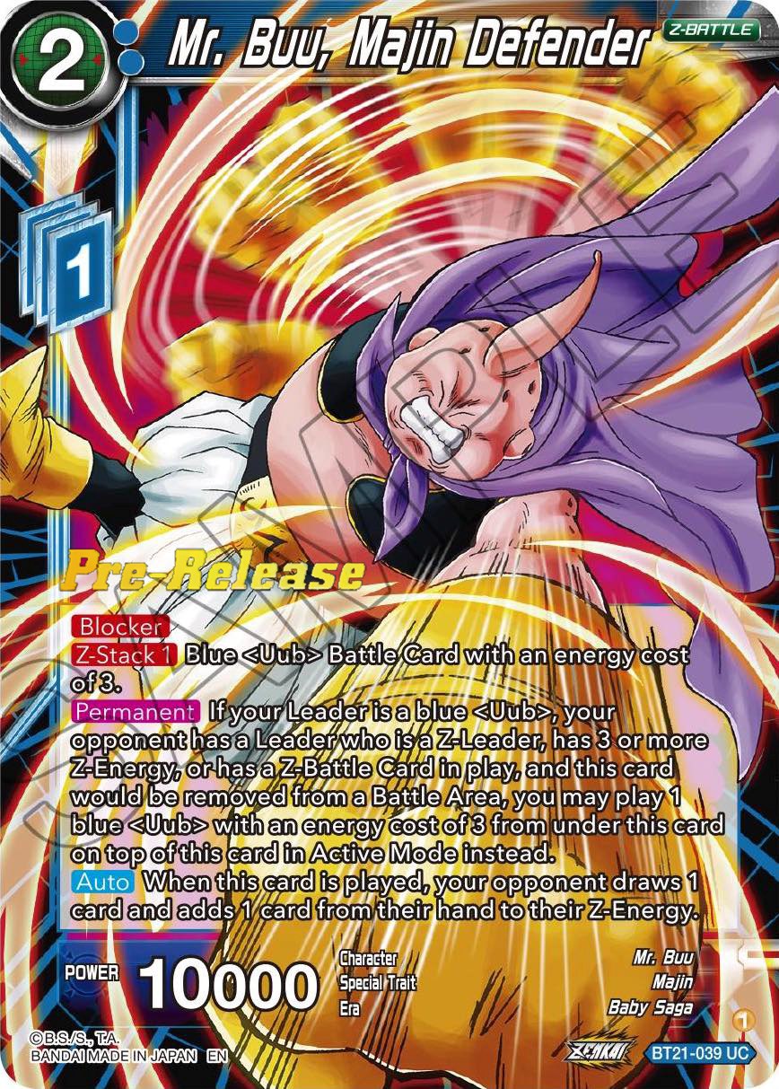 Mr. Buu, Majin Defender (BT21-039) [Wild Resurgence Pre-Release Cards] | Odin's Place