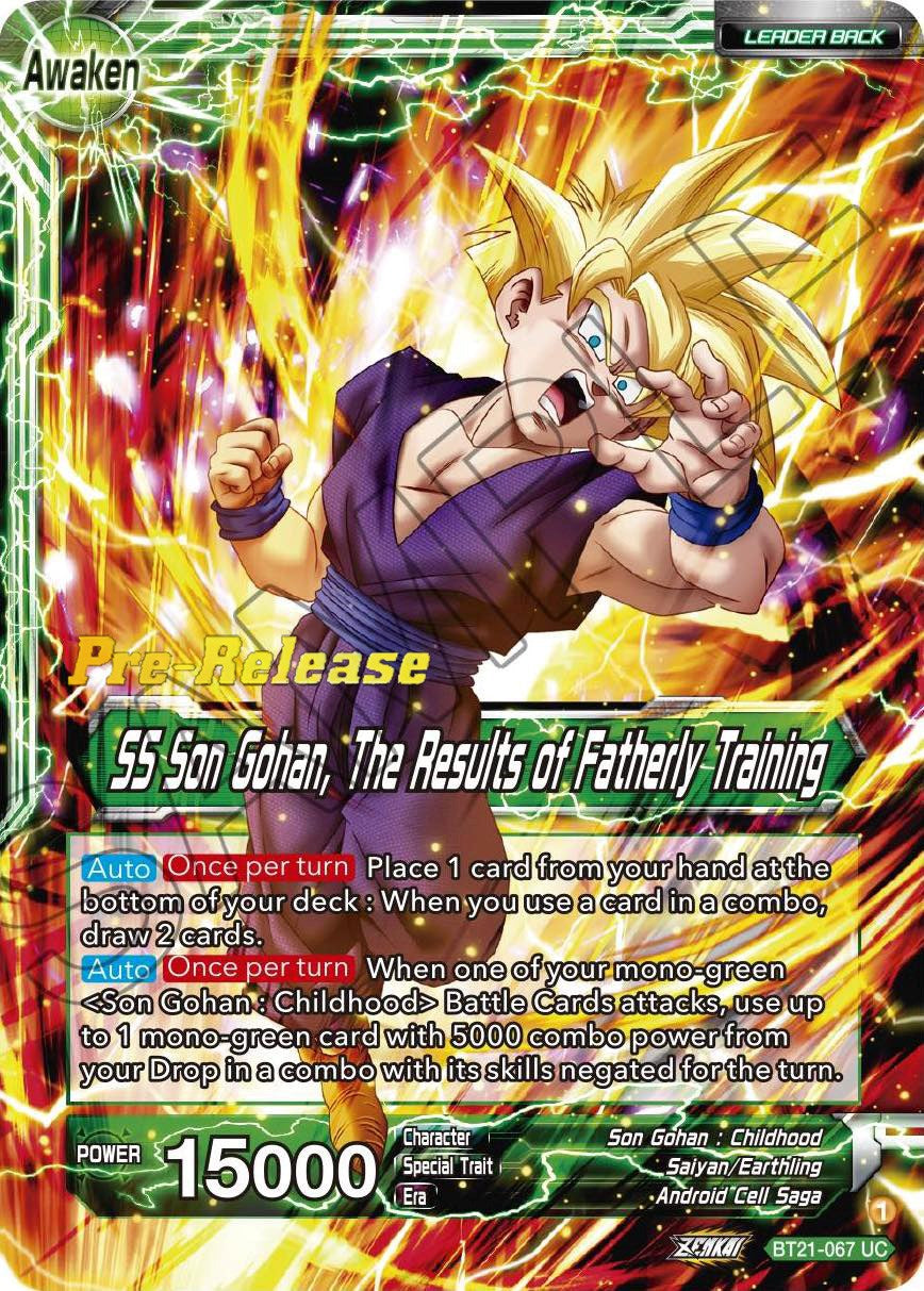 Son Gohan // SS Son Gohan, The Results of Fatherly Training (BT21-067) [Wild Resurgence Pre-Release Cards] | Odin's Place