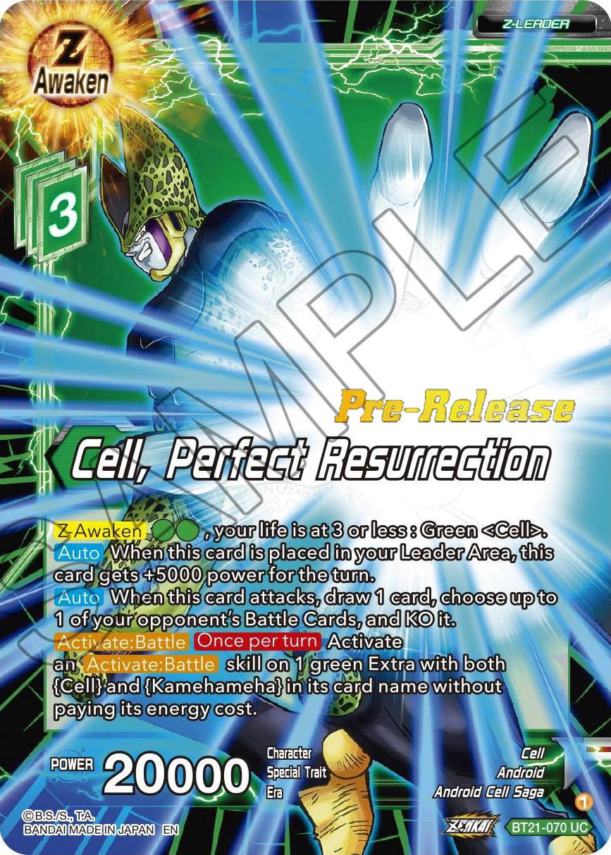 Cell, Perfect Resurrection (BT21-070) [Wild Resurgence Pre-Release Cards] | Odin's Place