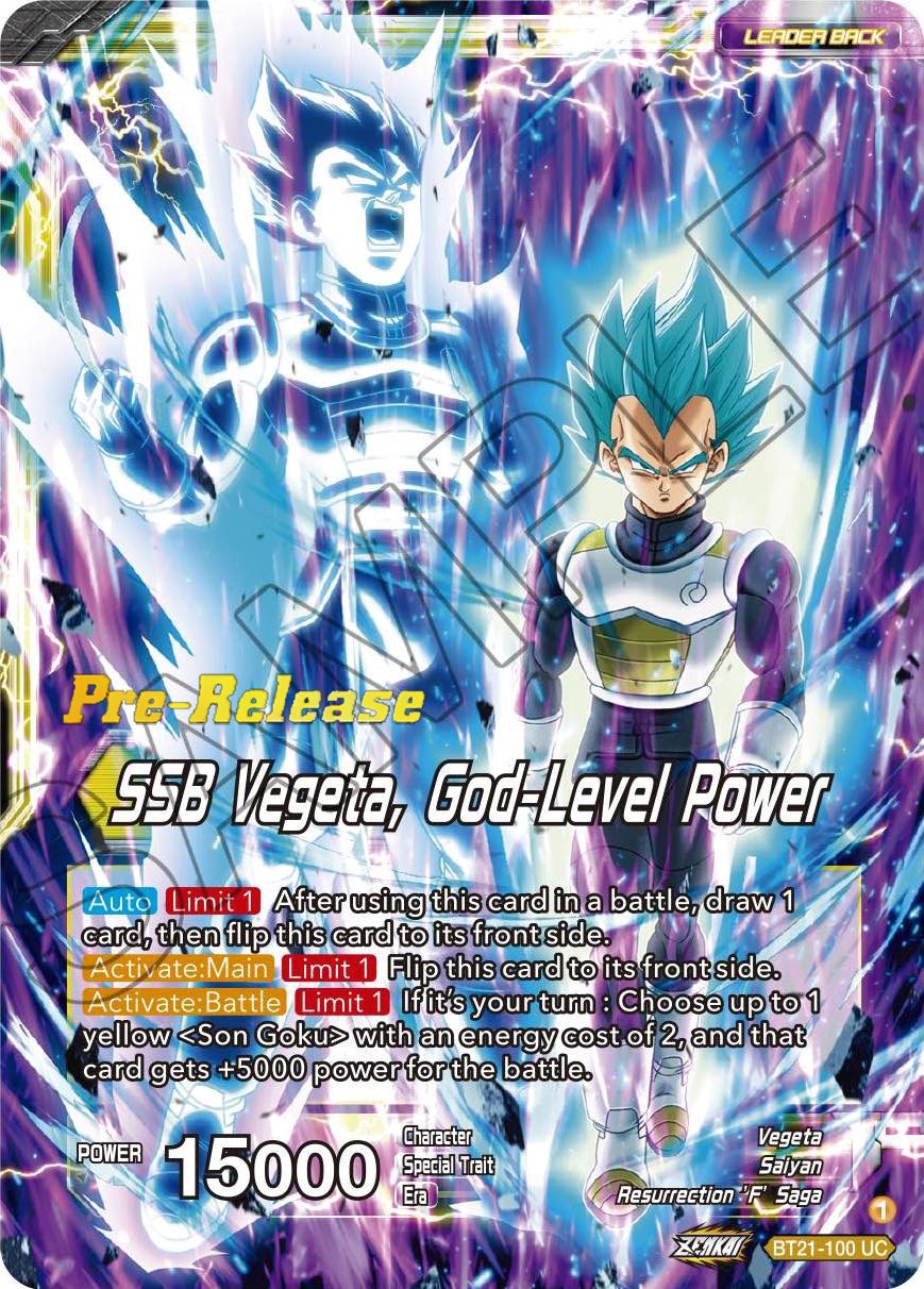 SSB Son Goku // SSB Vegeta, God-Level Power (BT21-100) [Wild Resurgence Pre-Release Cards] | Odin's Place