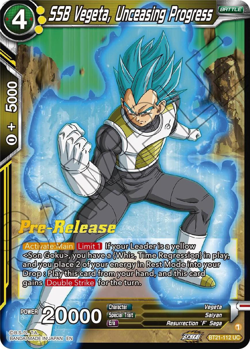 SSB Vegeta, Unceasing Progress (BT21-112) [Wild Resurgence Pre-Release Cards] | Odin's Place