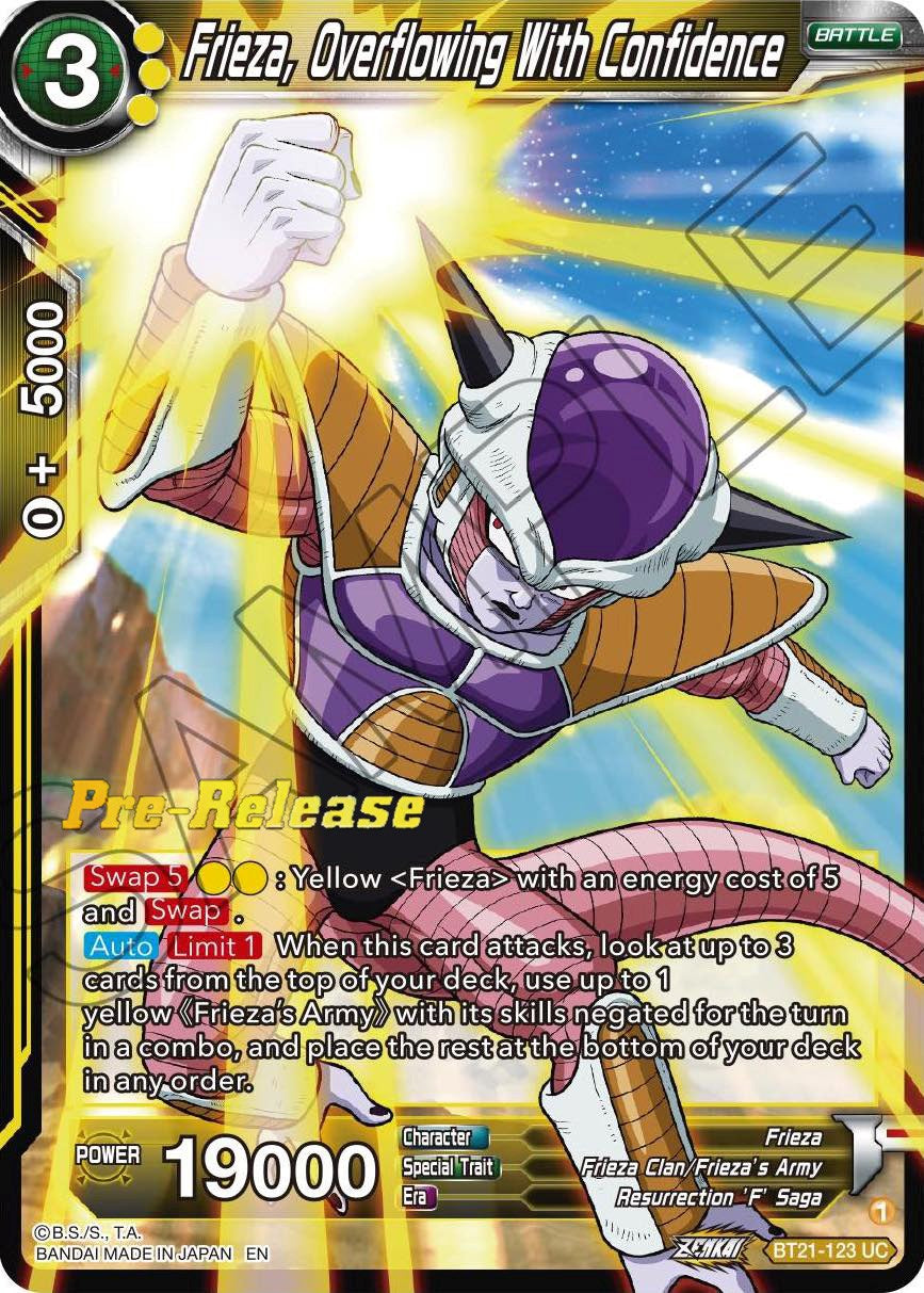Frieza, Overflowing With Confidence (BT21-123) [Wild Resurgence Pre-Release Cards] | Odin's Place