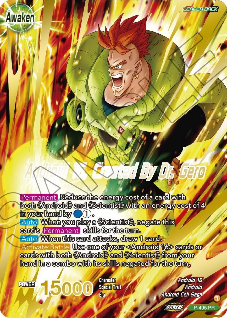 Android 16 // Android 16, Created By Dr. Gero (Gold Stamped) (P-495) [Promotion Cards] | Odin's Place