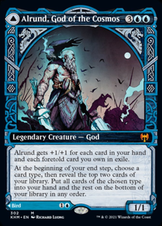 Alrund, God of the Cosmos // Hakka, Whispering Raven (Showcase) [Kaldheim] | Odin's Place