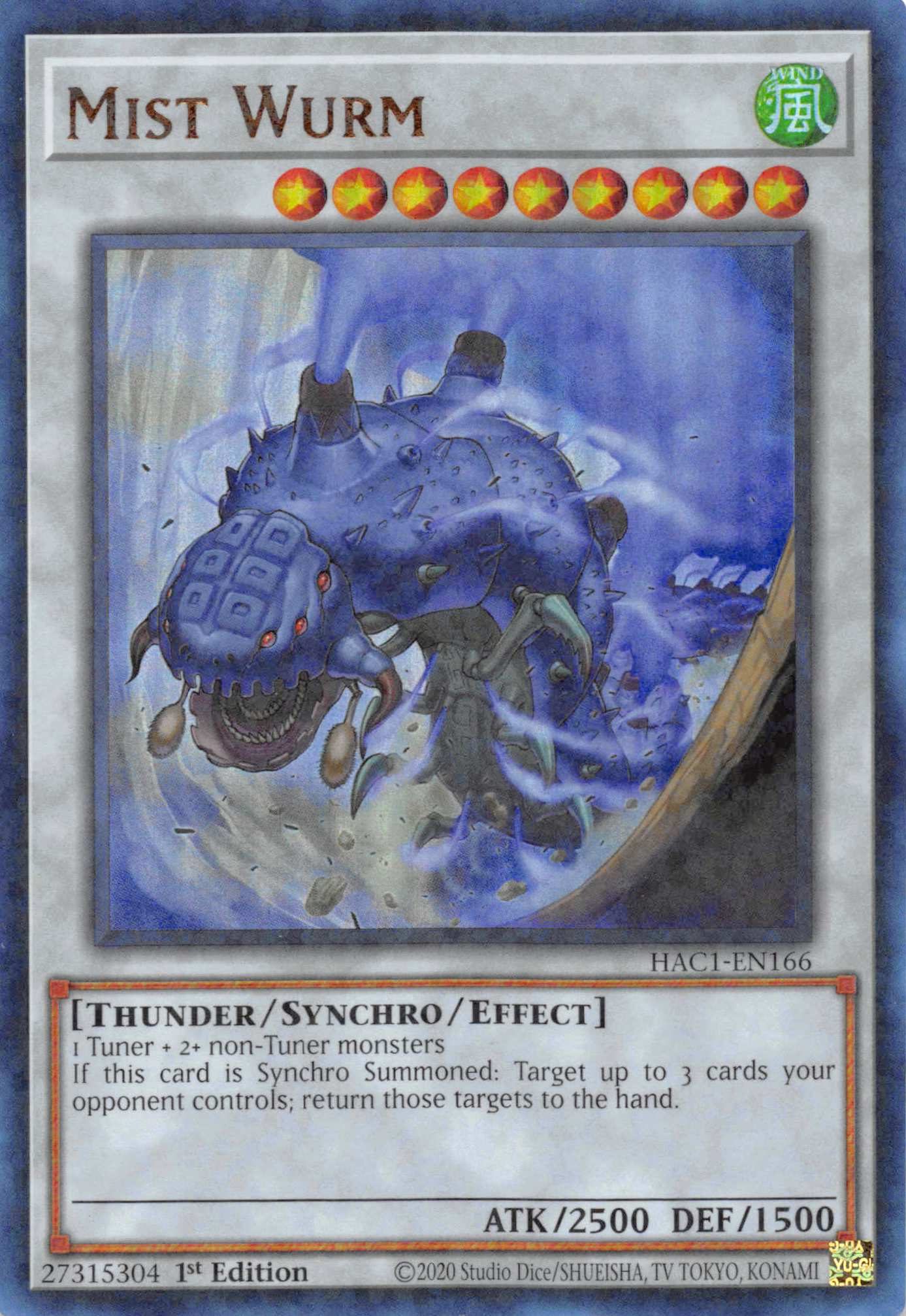 Mist Wurm (Duel Terminal) [HAC1-EN166] Parallel Rare | Odin's Place