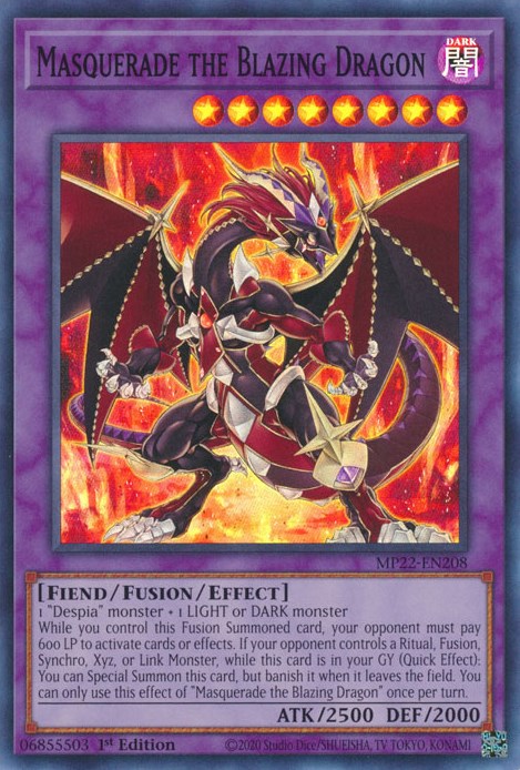 Masquerade the Blazing Dragon [MP22-EN208] Super Rare | Odin's Place