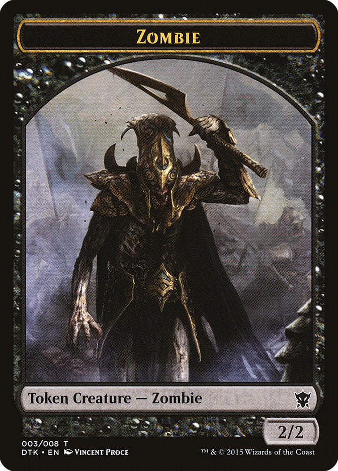 Zombie Token (3) [Dragons of Tarkir Tokens] | Odin's Place