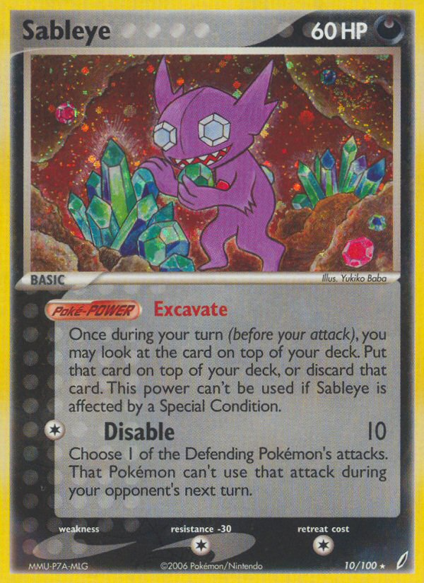 Sableye (10/100) [EX: Crystal Guardians] | Odin's Place