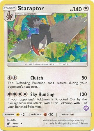 Staraptor (83/111) (Deck Exclusive #22) [Sun & Moon: Trainer Kit - Alolan Sandslash] | Odin's Place
