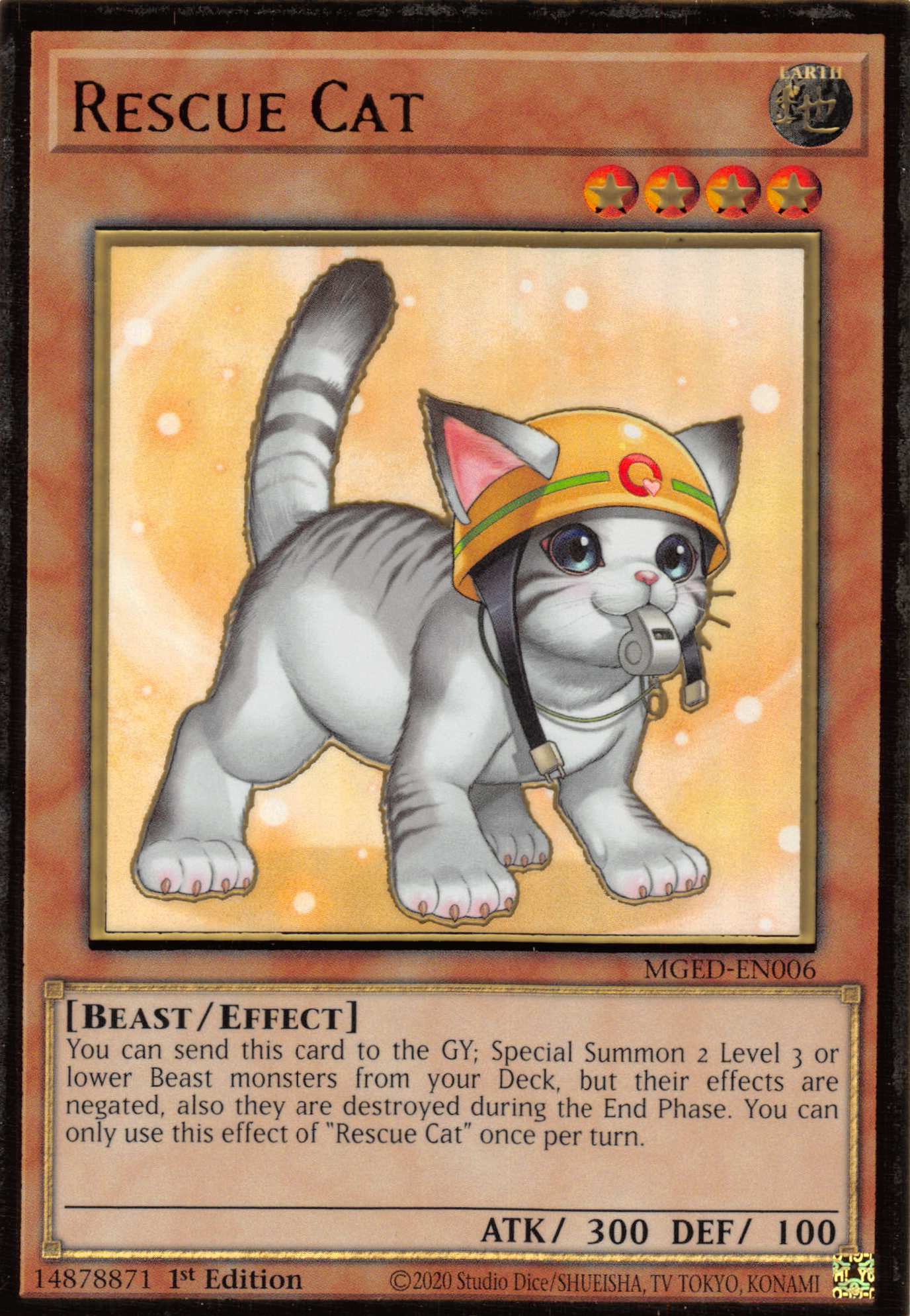 Rescue Cat (Alternate Art) [MGED-EN006] Gold Rare | Odin's Place