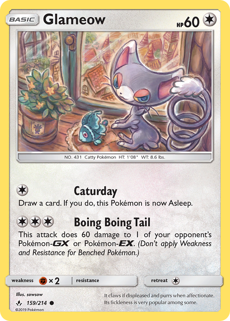 Glameow (159/214) [Sun & Moon: Unbroken Bonds] | Odin's Place