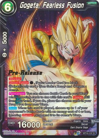 Gogeta, Fearless Fusion (BT12-137) [Vicious Rejuvenation Prerelease Promos] | Odin's Place