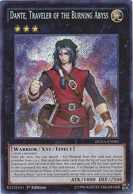 Dante, Traveler of the Burning Abyss [DUEA-EN085] Secret Rare | Odin's Place
