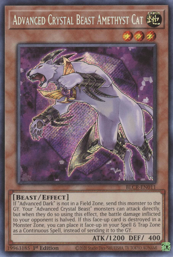 Advanced Crystal Beast Amethyst Cat [BLCR-EN011] Secret Rare | Odin's Place