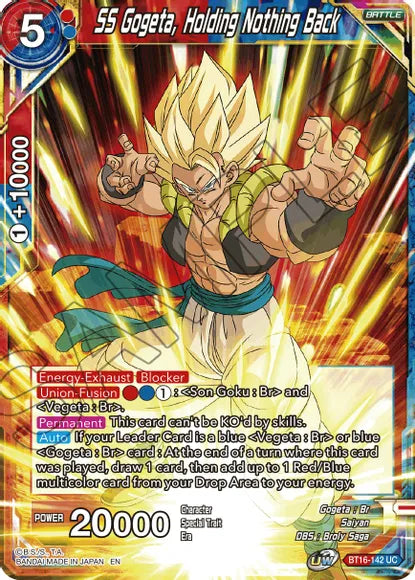 SS Gogeta, Holding Nothing Back (BT16-142) [Realm of the Gods] | Odin's Place