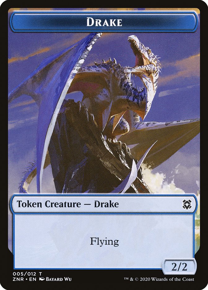 Construct // Drake Double-Sided Token [Zendikar Rising Tokens] | Odin's Place