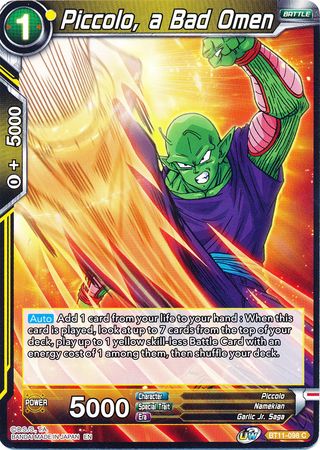 Piccolo, a Bad Omen (BT11-098) [Vermilion Bloodline] | Odin's Place