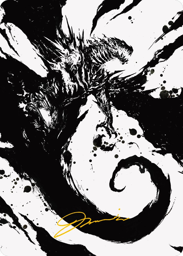 Capricious Hellraiser Art Card (Gold-Stamped Signature) [Phyrexia: All Will Be One Art Series] | Odin's Place