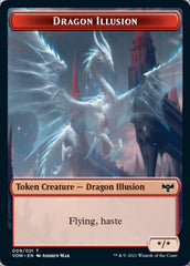 Blood // Dragon Illusion Double-Sided Token [Innistrad: Crimson Vow Tokens] | Odin's Place