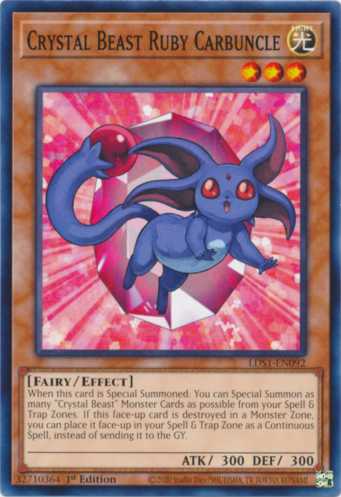 Crystal Beast Ruby Carbuncle [LDS1-EN092] Common | Odin's Place